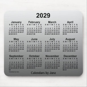 Alfombrilla De Ratón Calendario blanco desvanecido de 2029 por Janz