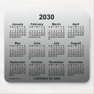Alfombrilla De Ratón Calendario blanco desvanecido de 2030 por Janz