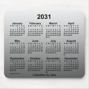 Alfombrilla De Ratón Calendario blanco desvanecido de 2031 por Janz