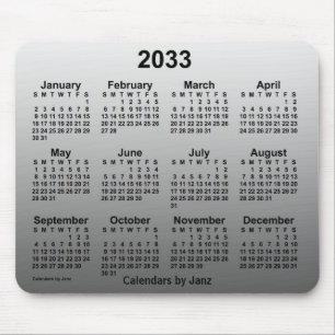 Alfombrilla De Ratón Calendario blanco desvanecido de 2033 por Janz