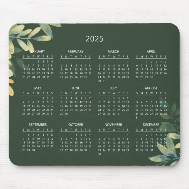 Alfombrilla De Ratón Calendario Botánico 2025 simple y elegante | Alfom (Frente)