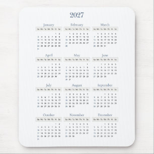 Alfombrilla De Ratón Calendario Clásico Marina 2027 Cualquier color d