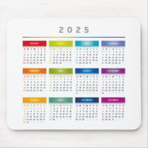 Calendario colorido 2025 - Colores arcoiris 3 colu