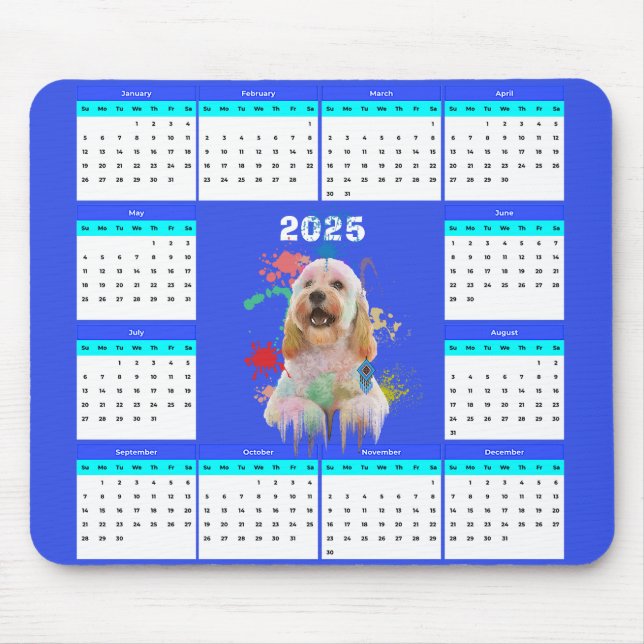 Alfombrilla De Ratón Calendario Cute Cute Cockapoo Perro personalizable (Frente)