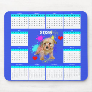 Alfombrilla De Ratón Calendario Cute Morkie Personalizable