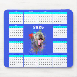 Alfombrilla De Ratón Calendario Cute Weimaraner de Perro personalizable