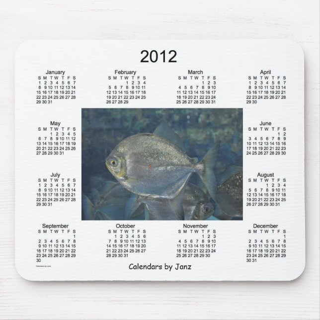 Alfombrilla De Ratón Calendario de 2012 pescados (Frente)