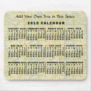 Alfombrilla De Ratón Calendario de 2018 (consulte Descripción de la nue