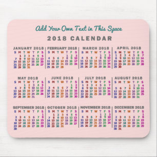 Alfombrilla De Ratón Calendario de 2018 (consulte Descripción de la nue