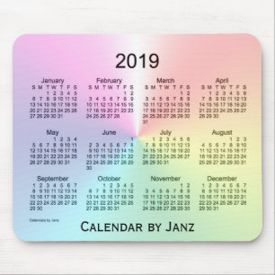 Alfombrilla De Ratón Calendario de 2019 reflejos por el cojín de ratón