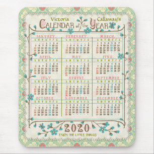 Alfombrilla De Ratón Calendario de 2020: Art Nouveau victoriano PERSO