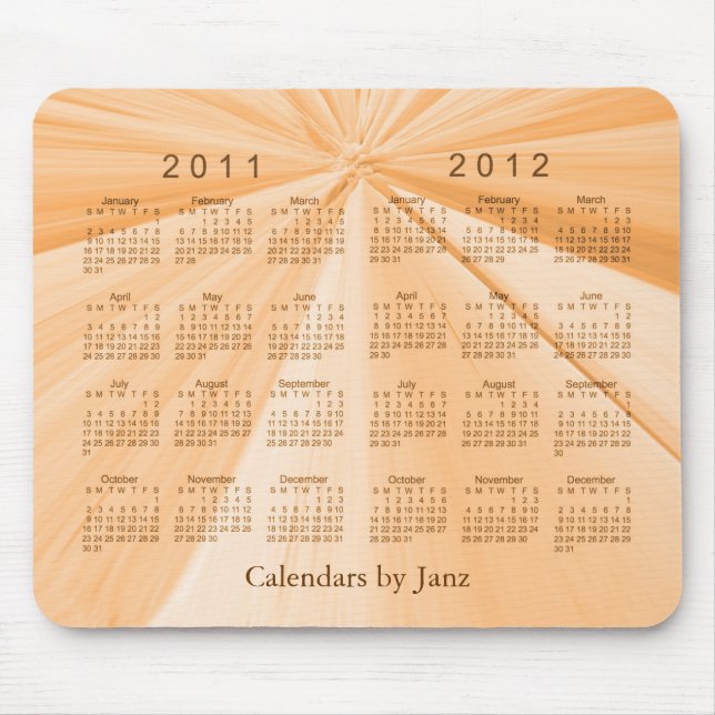 Alfombrilla De Ratón Calendario de 2 Años 2011-2012 (Frente)