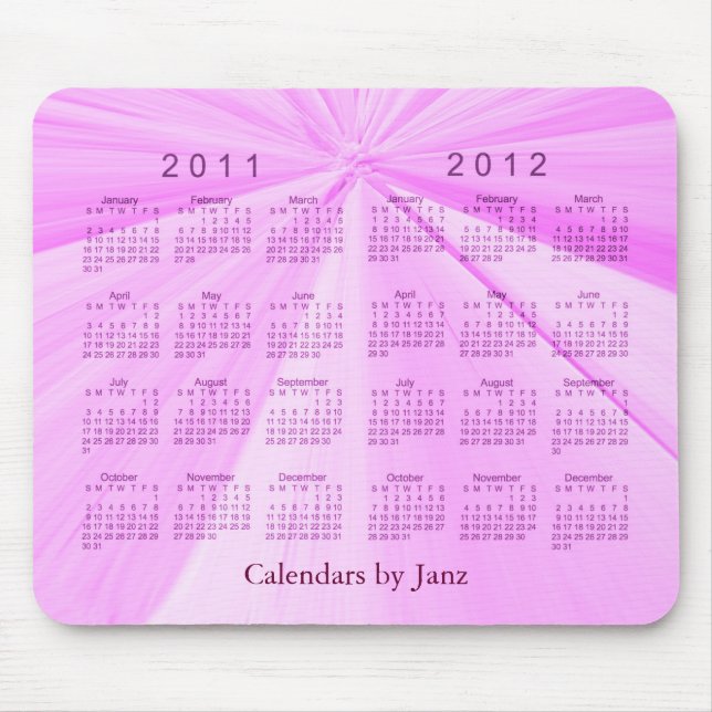 Alfombrilla De Ratón Calendario de 2 Años 2011-2012 (Frente)