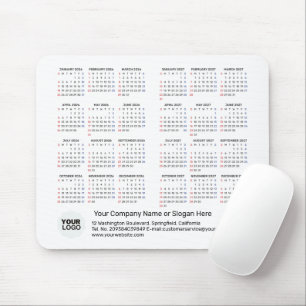 Alfombrilla De Ratón Calendario de 2 Años 2026 - 2027 Regalo Corporativ