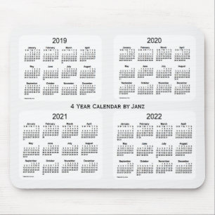Alfombrilla De Ratón Calendario de 4 años 2019-2022 para el humo blanco