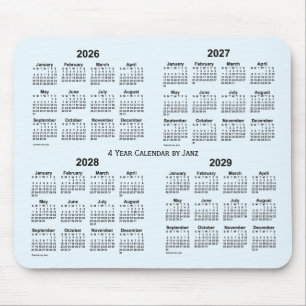 Alfombrilla De Ratón Calendario de 4 años de Alice Blue 2026-2029 de Ja