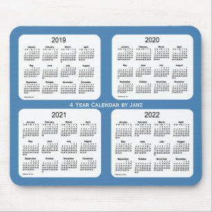 Alfombrilla De Ratón Calendario de 4 años del Steel Blue 2019-2022, de