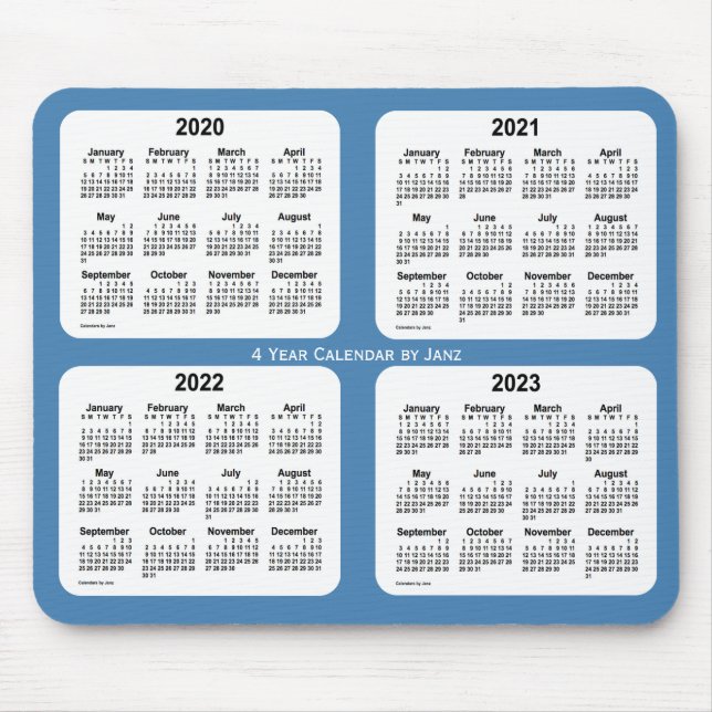 Alfombrilla De Ratón Calendario de 4 años del Steel Blue 2020-2023, de  (Frente)
