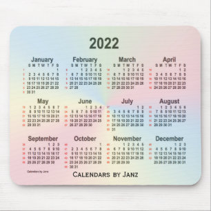 Alfombrilla De Ratón Calendario de 52 semanas de Rainbow Cloud 2022 de