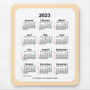 Alfombrilla De Ratón Calendario de 52 semanas de Wheat 2023, de Janz