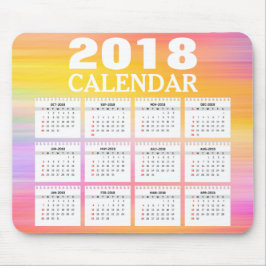 Alfombrilla De Ratón Calendario de acuarela de 2018 | Mousepad