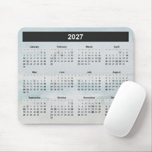Alfombrilla De Ratón Calendario de Acuarela Oceánica 2027