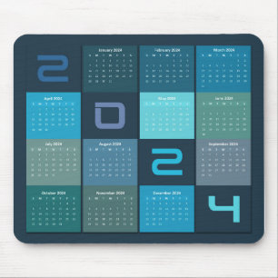 Alfombrilla De Ratón Calendario de almohadillas de ratón 2024