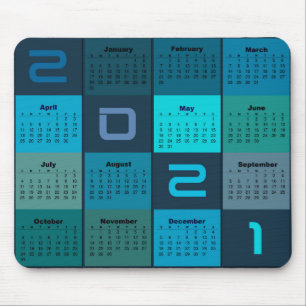 Alfombrilla De Ratón Calendario de almohadillas del ratón 2021