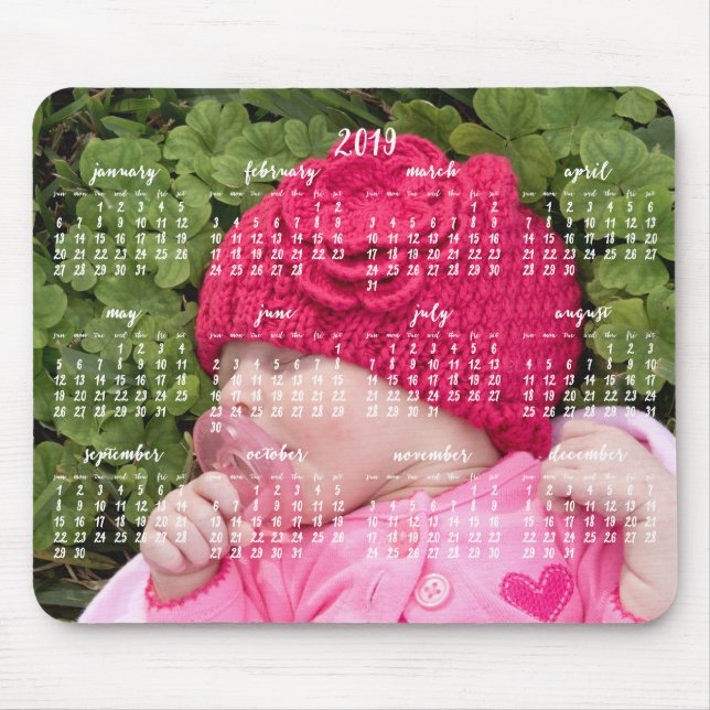 Alfombrilla De Ratón Calendario de almohadillas del ratón personalizado (Frente)