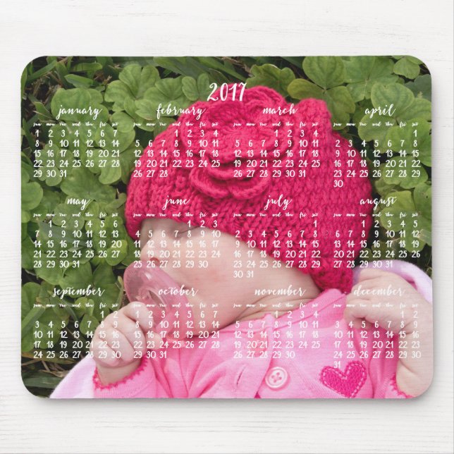 Alfombrilla De Ratón Calendario de almohadillas del ratón personalizado (Frente)
