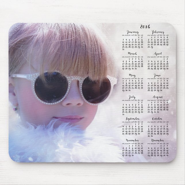 Alfombrilla De Ratón Calendario de almohadillas para ratón personalizad (Frente)
