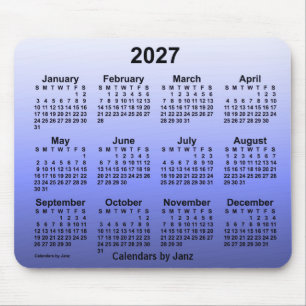 Alfombrilla De Ratón Calendario de añil 2027 con sombra de Janz Mouse 