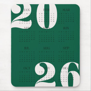 Alfombrilla De Ratón Calendario de año de color personalizado 2026