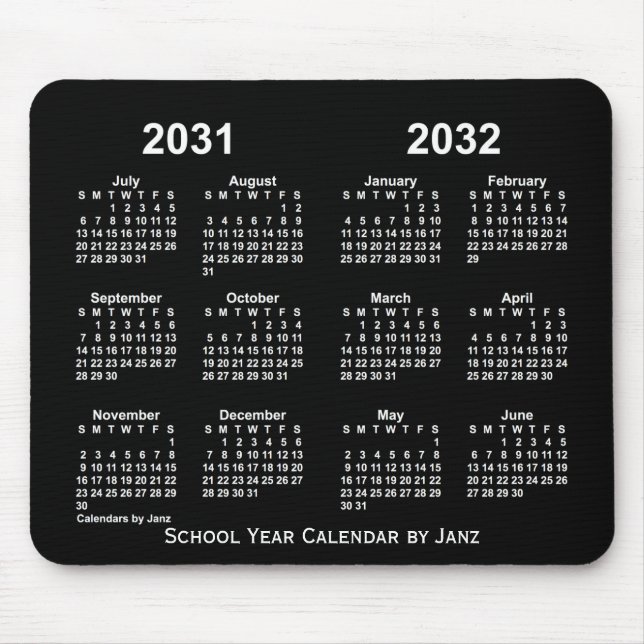 Alfombrilla De Ratón Calendario de Año Escolar Neon 2031-2032, de Janz (Frente)