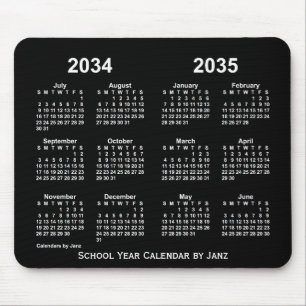 Alfombrilla De Ratón Calendario de Año Escolar Neon 2034-2035, de Janz