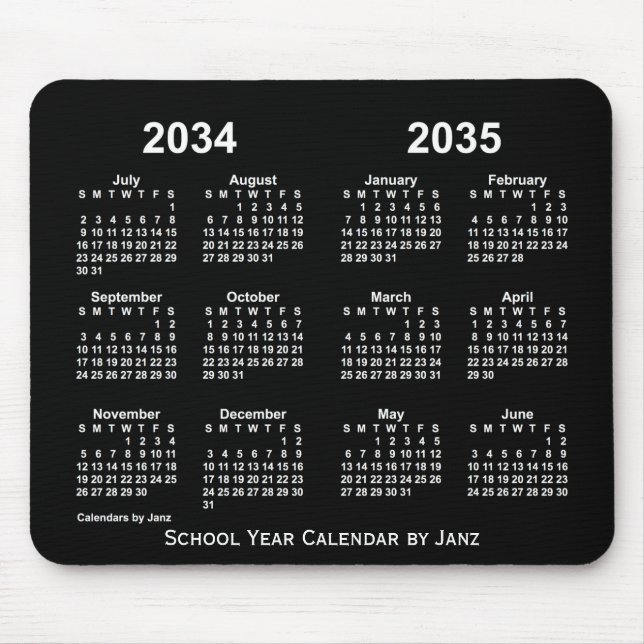 Alfombrilla De Ratón Calendario de Año Escolar Neon 2034-2035, de Janz (Frente)