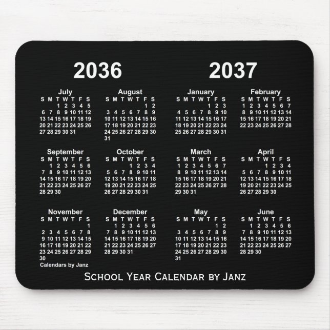 Alfombrilla De Ratón Calendario de Año Escolar Neon 2036-2037, de Janz (Frente)