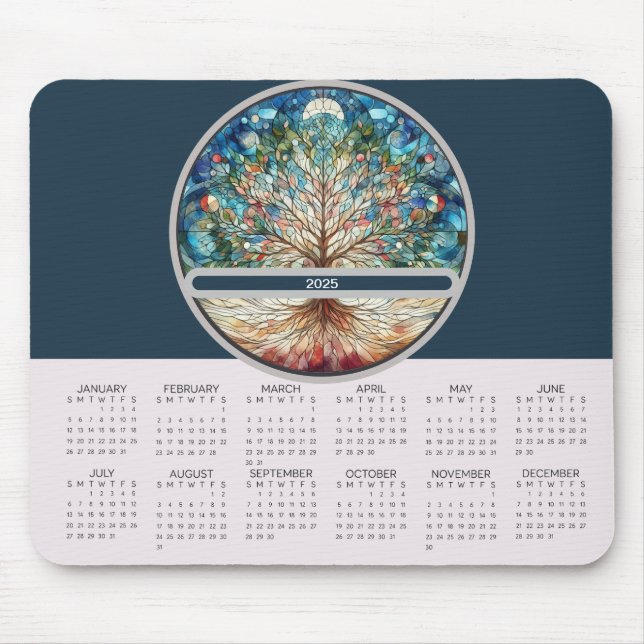 Alfombrilla De Ratón Calendario de árbol de vida (Frente)