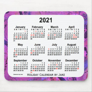 Alfombrilla De Ratón Calendario de arte navideño magenta 2021, de Janz