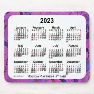 Alfombrilla De Ratón Calendario de arte navideño magenta 2023, de Janz
