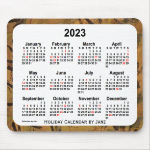 Alfombrilla De Ratón Calendario de arte navideño Naranja 2023 de Janz M