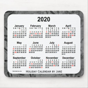 Alfombrilla De Ratón Calendario de arte navideño negro 2020 por Janz M