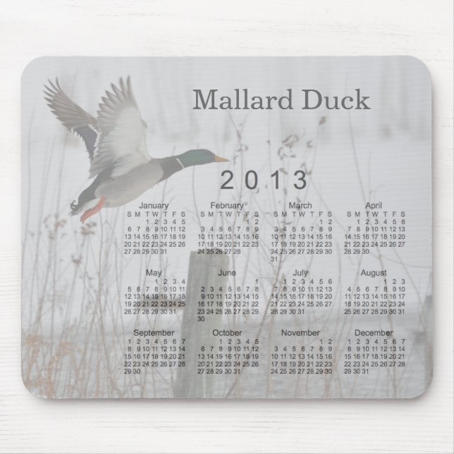 Alfombrilla De Ratón Calendario de aves 2013 (Frente)