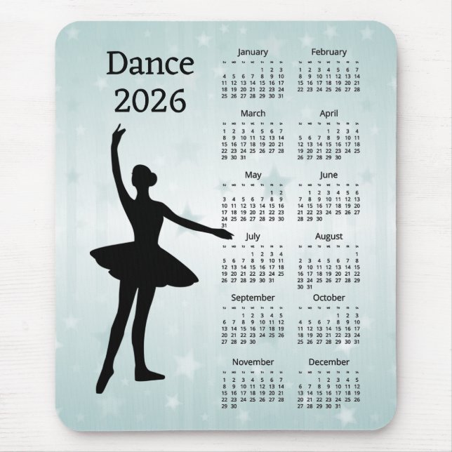 Alfombrilla De Ratón Calendario de baile 2026 (Frente)