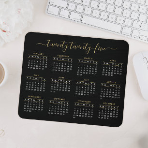 Alfombrilla De Ratón Calendario de Black Gold 2023 con estilo moderno