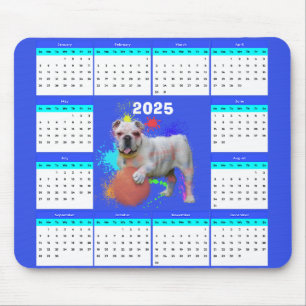 Alfombrilla De Ratón Calendario de Bulldog británico personalizado pers
