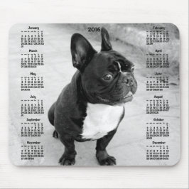 Alfombrilla De Ratón Calendario de Bulldog francés 2016 Pads de ratón f