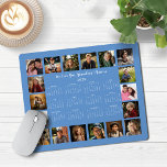 Alfombrilla De Ratón Calendario de Collages de fotos múltiples azul fra<br><div class="desc">🌟 2025 Cornflower French Blue Multiple Collage de fotos Calendar Mouse Pad con un calendario sencillo y minimalista de un año a la vista y 18 de sus fotos favoritas. Todos los colores son personalizables. ¡Hace un gran regalo para abuelos, padres, tías, tíos, padrinos y más! Póngase en contacto con...</div>