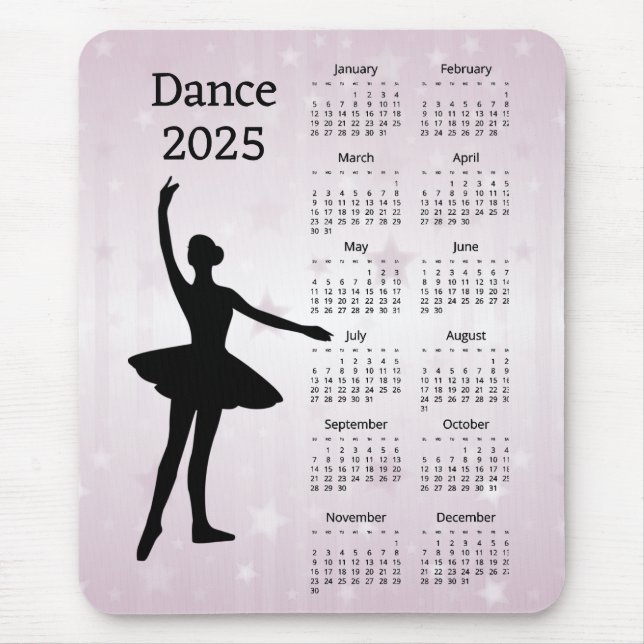 Alfombrilla De Ratón Calendario de Danza 2025 (Frente)
