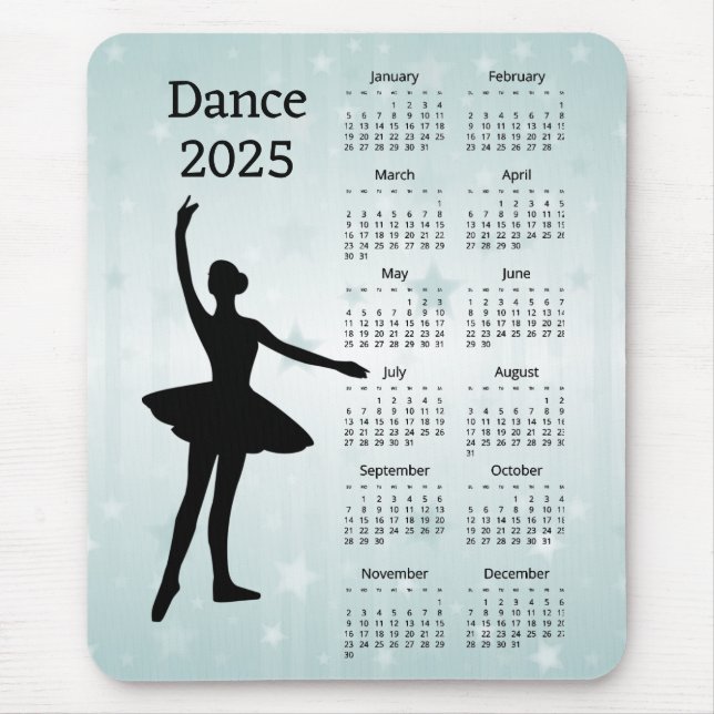 Alfombrilla De Ratón Calendario de Danza 2025 (Frente)